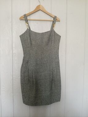 Womens Vertigo Tweed Sheath Jumper Dress Pockets Size Medium